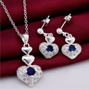 2. New Cute pure 925 Sterling Silver Jewelry Set